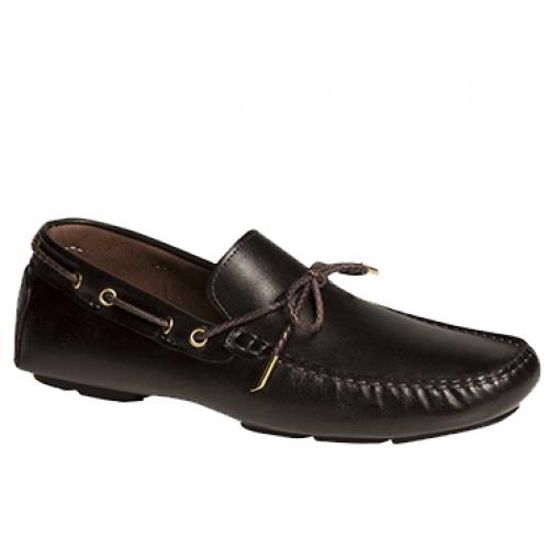 Bacco Bucci "Istria" Black Calfskin Loafer Shoes 7780